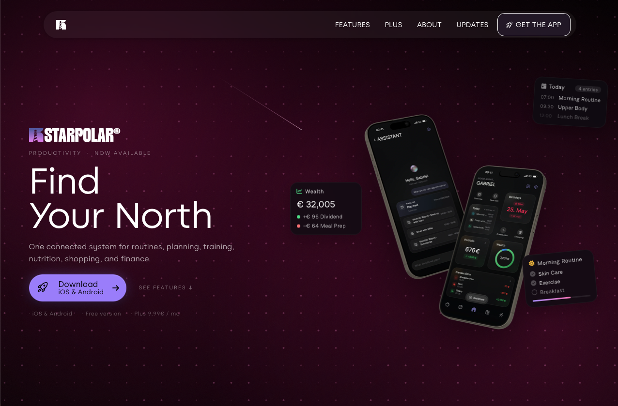 Starpolar Website und Interface Vorschau
